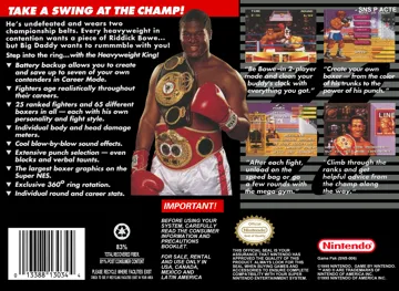 Riddick Bowe Boxing (USA) box cover back